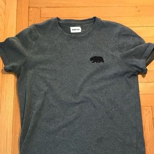 Taylor Stitch Heavy Bag T-Shirt Size 40 Med Dark Gray Black Bear Logo Huckberry